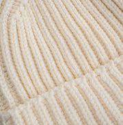 Heavy Knit Beanie in Ecru Merino Wool