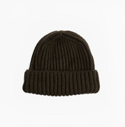 Heavy Knit Beanie in Seaweed Green Merino Wool