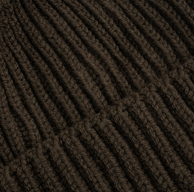 Heavy Knit Beanie in Seaweed Green Merino Wool