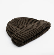 Heavy Knit Beanie in Seaweed Green Merino Wool