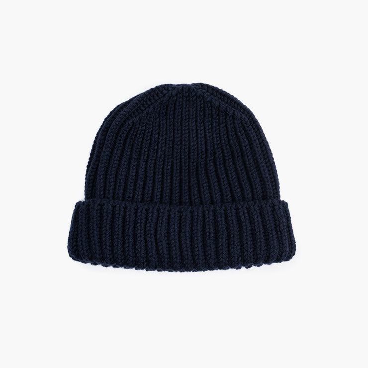 Heavy Knit Beanie in Navy Blue Merino Wool