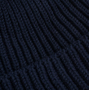 Heavy Knit Beanie in Navy Blue Merino Wool