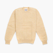 Crewneck Jumper in Burnt Yellow Shetland Wool