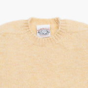 Crewneck Jumper in Burnt Yellow Shetland Wool