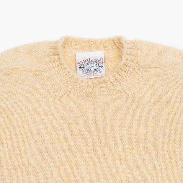 Crewneck Jumper in Burnt Yellow Shetland Wool