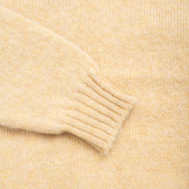 Crewneck Jumper in Burnt Yellow Shetland Wool