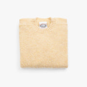 Crewneck Jumper in Burnt Yellow Shetland Wool