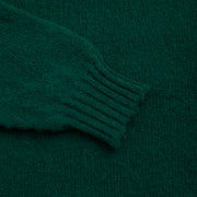 Crewneck Jumper in Dark Green Shetland Wool