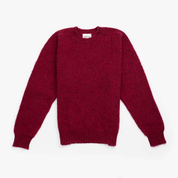 Crewneck Jumper in Lambrusco Shetland Wool