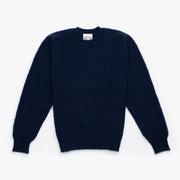 Crewneck Jumper in Navy Shetland Wool