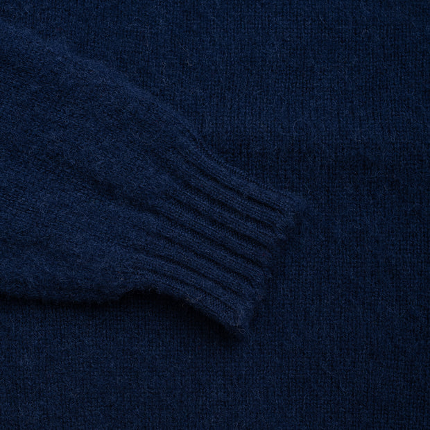 Crewneck Jumper in Navy Shetland Wool