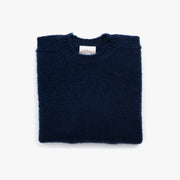 Crewneck Jumper in Navy Shetland Wool