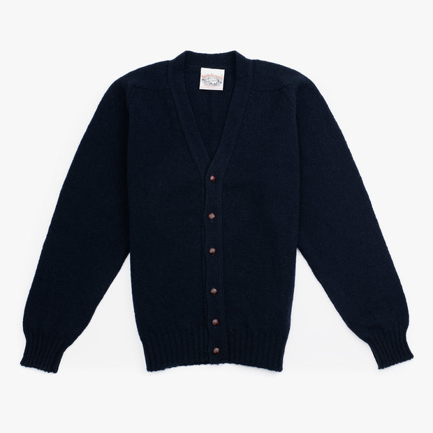 Cardigan in Navy Shetland Wool