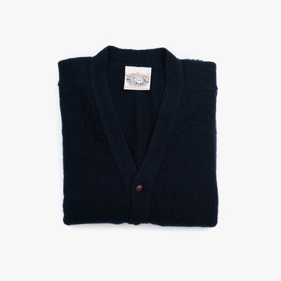 Cardigan in Navy Shetland Wool