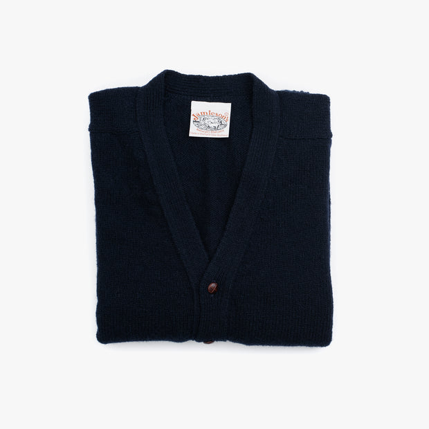 Cardigan in Navy Shetland Wool