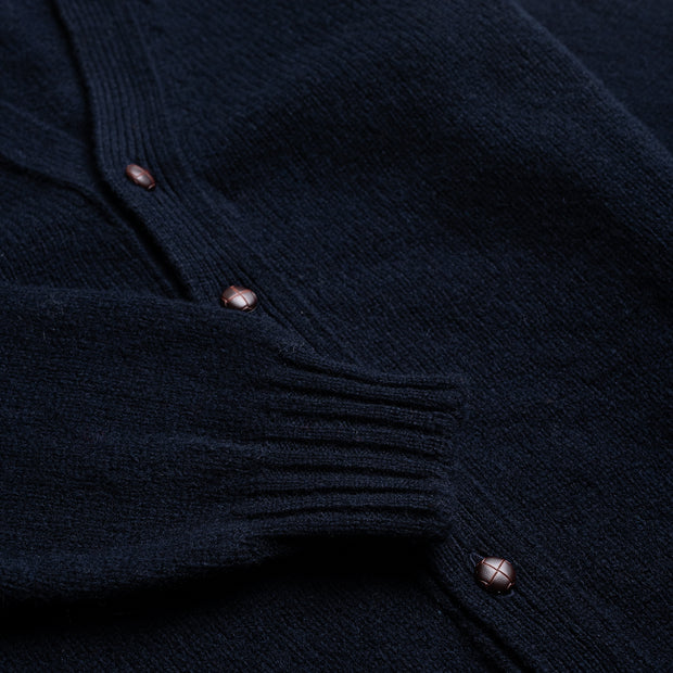 Cardigan in Navy Shetland Wool