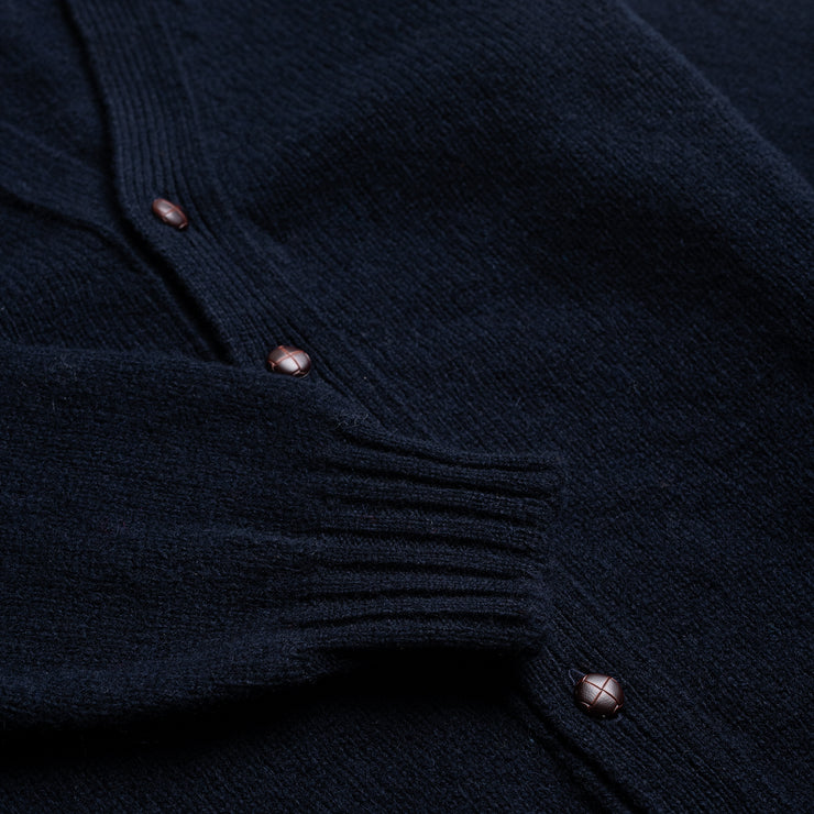 Cardigan in Navy Shetland Wool