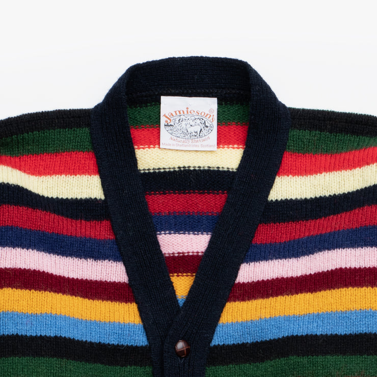 Multistripe Cardigan in Shetland Wool