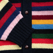 Multistripe Cardigan in Shetland Wool