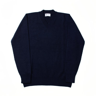 Cashmere High V-neck sweater - Navy
