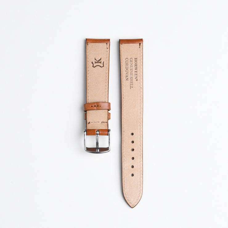Horween Shell Cordovan Watch Strap 18mm - Amaretto