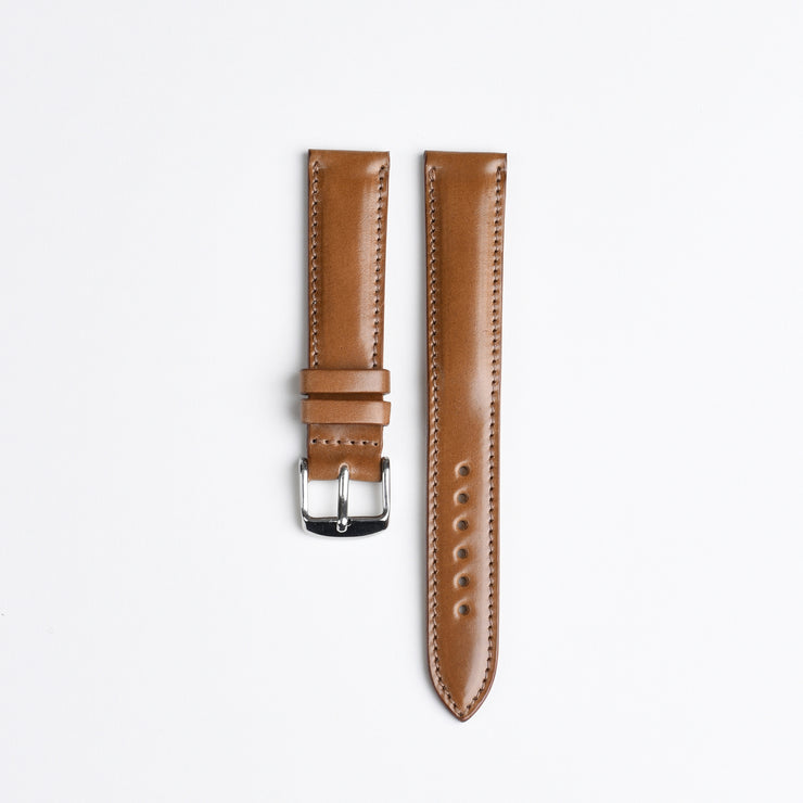 Horween Shell Cordovan Watch Strap 18mm - Bourbon