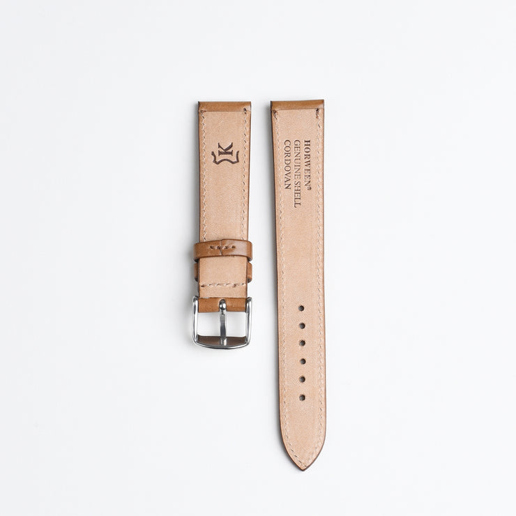Horween Shell Cordovan Watch Strap 18mm - Bourbon