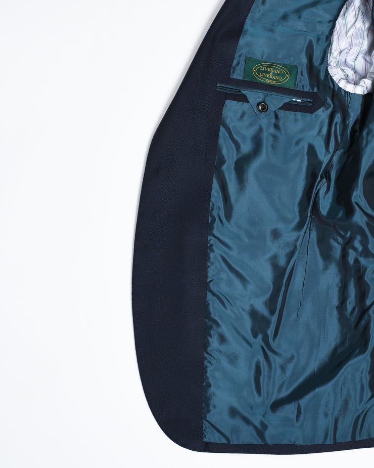 Single Breasted Blazer in Wool - Navy