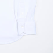Long-sleeved Cotton Knit Polo Shirt - White