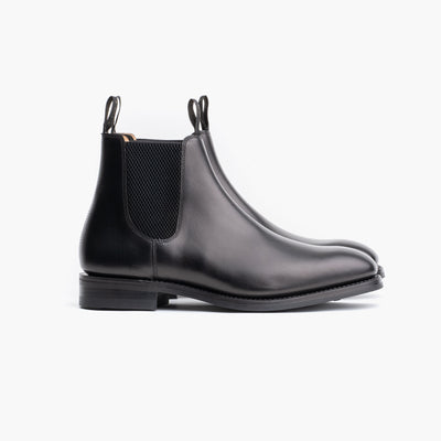 Chatsworth Chelsea Boot in Black Waxed Calf