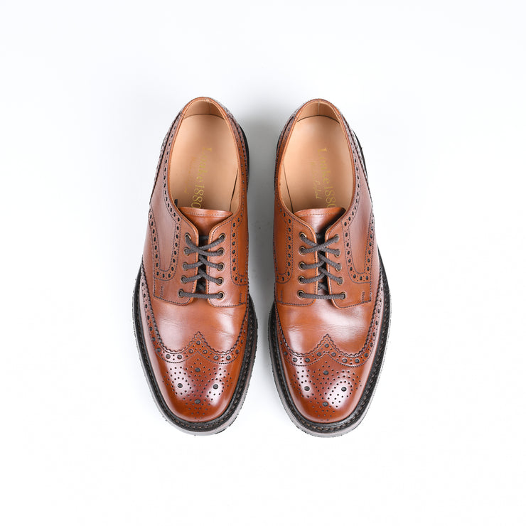 Chester wing-tip brogue in Mahogany calf