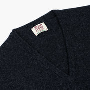 Gordon V-neck Sweater in Charcoal Geelong Wool