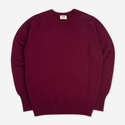 Rob Crewneck sweater in Bordeaux Lambswool