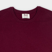 Rob Crewneck Sweater in Lambswool - Bordeaux