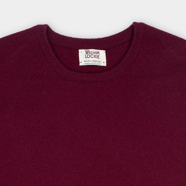 Rob Crewneck sweater in Bordeaux Lambswool