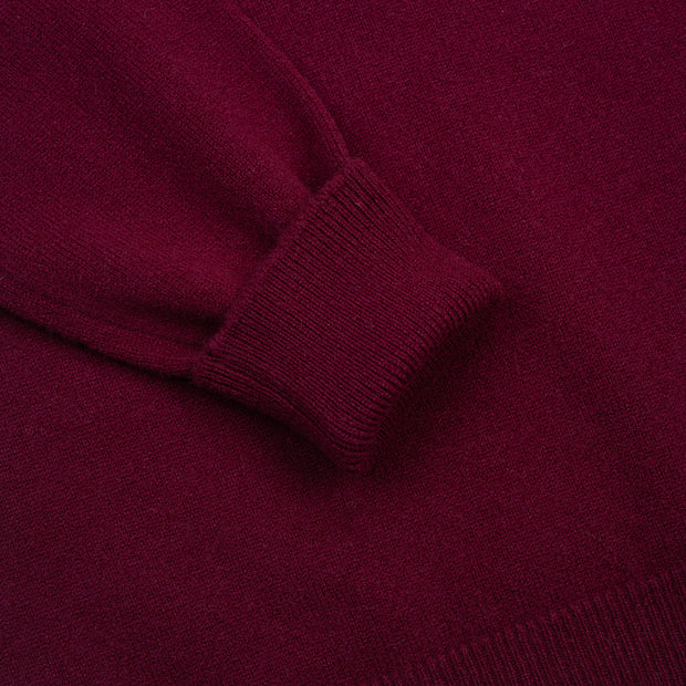 Rob Crewneck sweater in Bordeaux Lambswool