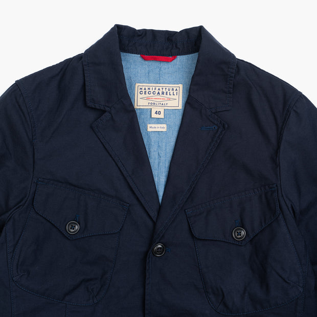 Bush Jacket in Navy Cotton