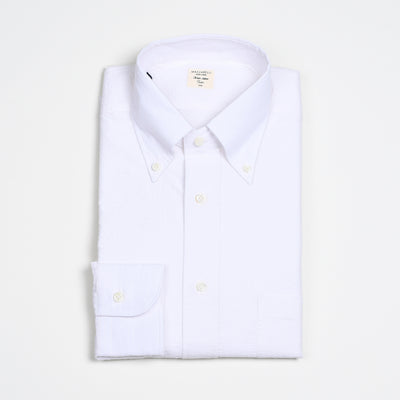 Button-down In Cotton Seersucker - Off White