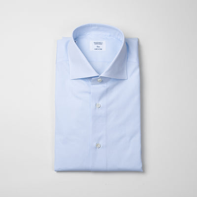 Dress Shirt in Light Blue Cotton Poplin