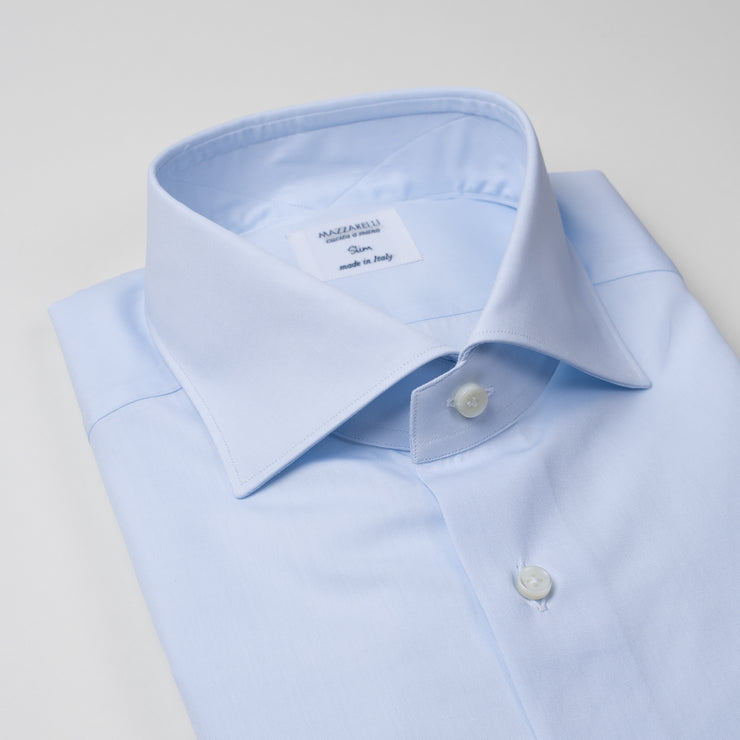 Dress Shirt in Light Blue Cotton Poplin