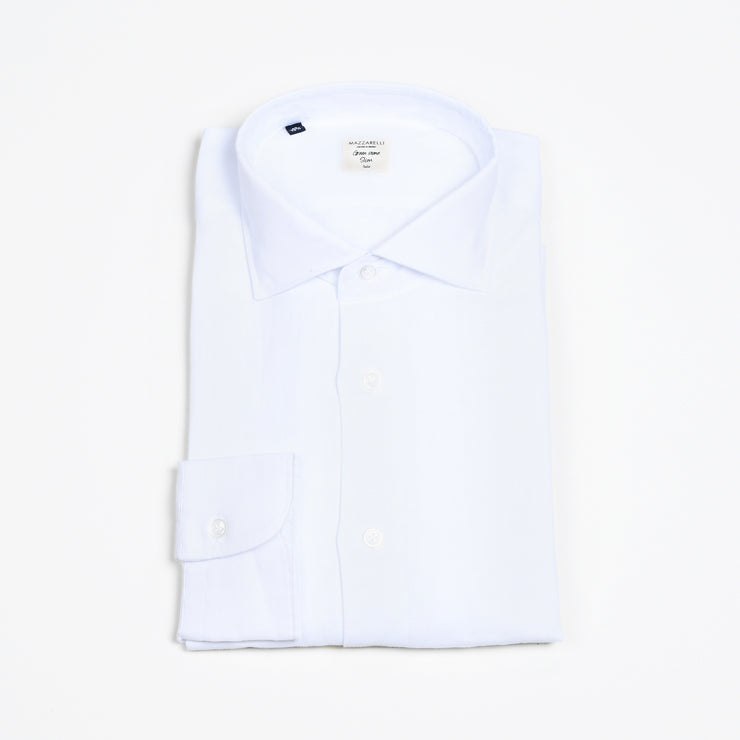 Cutaway Collar Shirt in Linen - White