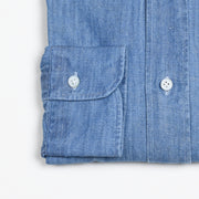 Button-down in Cotton Denim - Washed Indigo