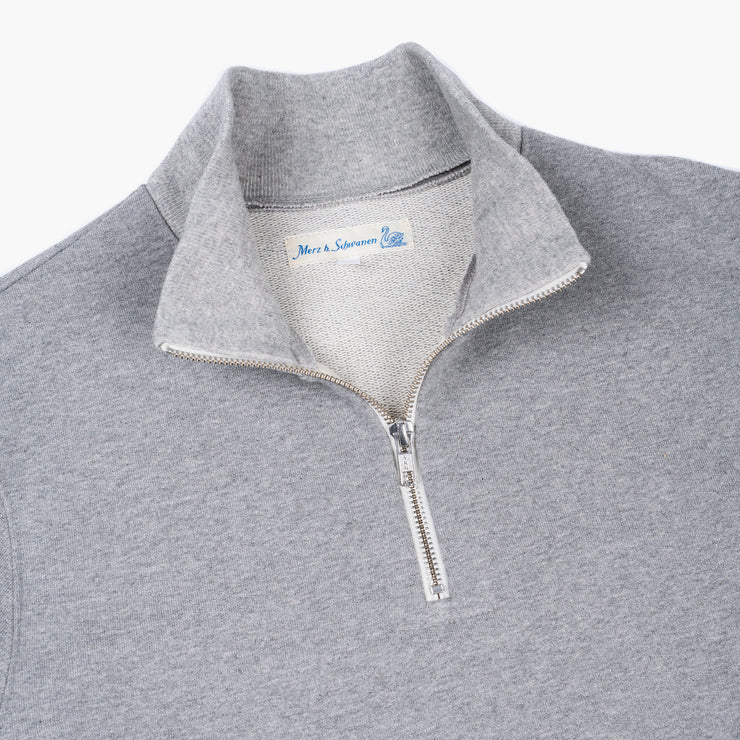 Zipped Sweatshirt in 12oz Grey Melange