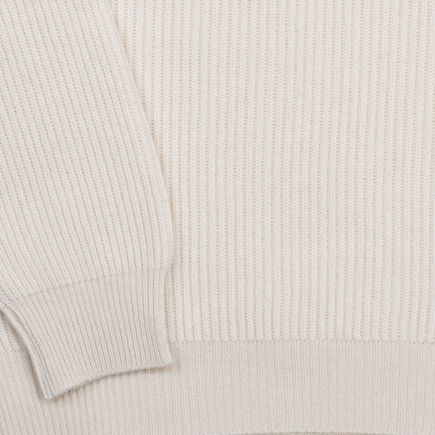 Roll-neck in Cashmere and Merino - Natural