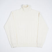 Cable knit roll-neck - Cream