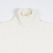 Cable knit roll-neck - Cream