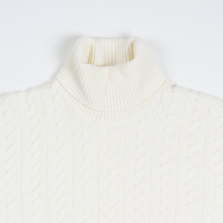 Cable knit roll-neck - Cream