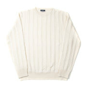 Cable Knit Crewneck in Ecru