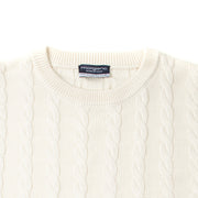 Cable Knit Crewneck in Ecru