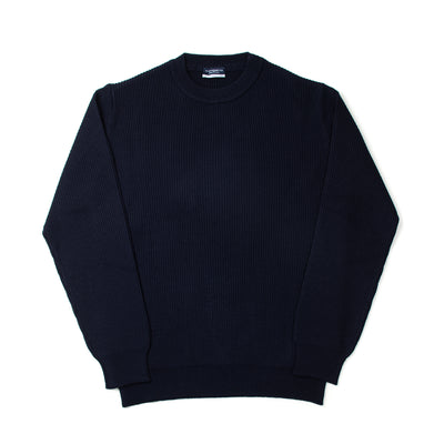 Fisherman Rib Crewneck in Blue